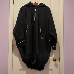 Black windbreaker material jacket